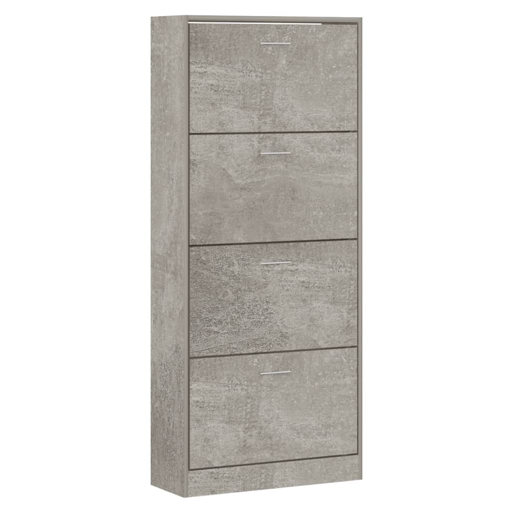 Pantofar, gri beton, 63x24x147 cm, lemn compozit