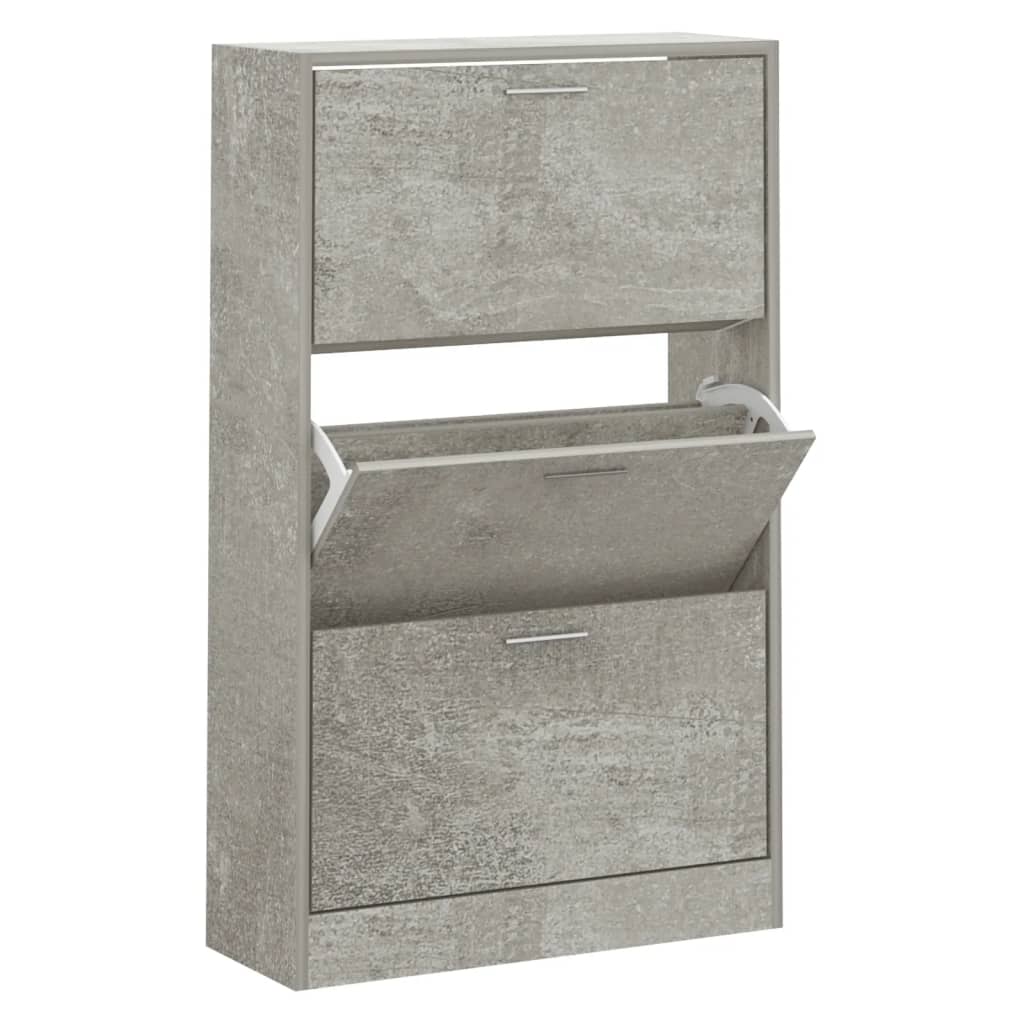 Pantofar, gri beton, 63x24x103 cm, lemn compozit