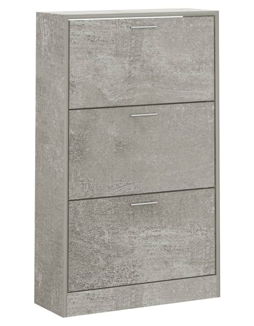 Încărcați imaginea în vizualizatorul Galerie, Pantofar, gri beton, 63x24x103 cm, lemn compozit
