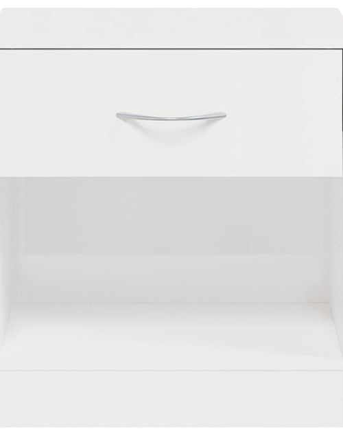 Încărcați imaginea în vizualizatorul Galerie, Noptiere cu sertar, 2 buc., alb extralucios

