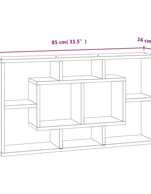 Загрузите изображение в средство просмотра галереи, Raft prezentare de perete 8 compartimente, stejar fumuriu
