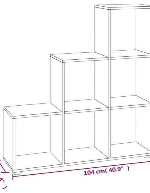 Загрузите изображение в средство просмотра галереи, Bibliotecă în trepte, stejar maro, 107 cm, lemn compozit
