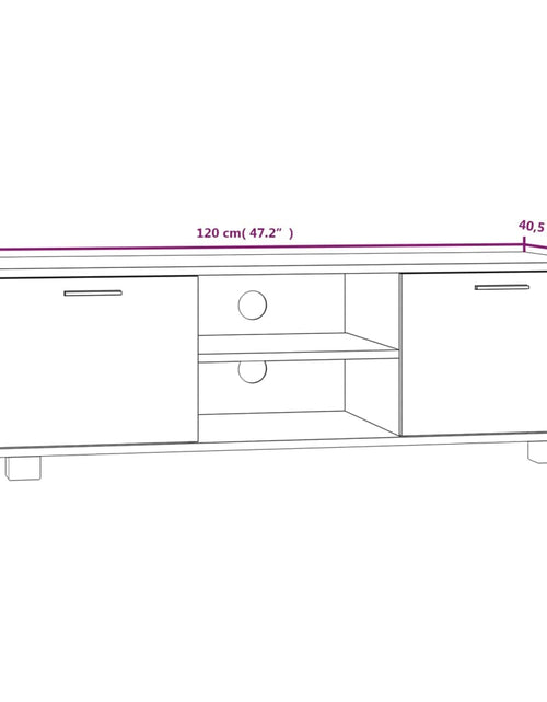 Încărcați imaginea în vizualizatorul Galerie, Comodă TV, stejar maro, 120x40,5x35 cm, lemn prelucrat

