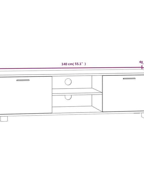 Încărcați imaginea în vizualizatorul Galerie, Comodă TV, stejar fumuriu, 140x40,5x35 cm, lemn prelucrat
