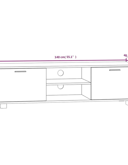 Încărcați imaginea în vizualizatorul Galerie, Comodă TV, stejar maro, 140x40,5x35 cm, lemn prelucrat
