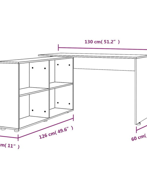 Încărcați imaginea în vizualizatorul Galerie, Birou de colț, negru, lemn prelucrat
