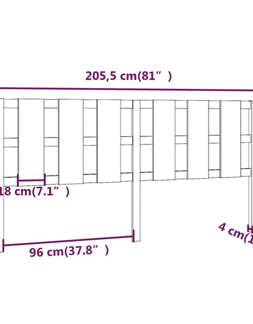 Încărcați imaginea în vizualizatorul Galerie, Tăblie de pat, gri, 205,5x4x100 cm, lemn masiv de pin
