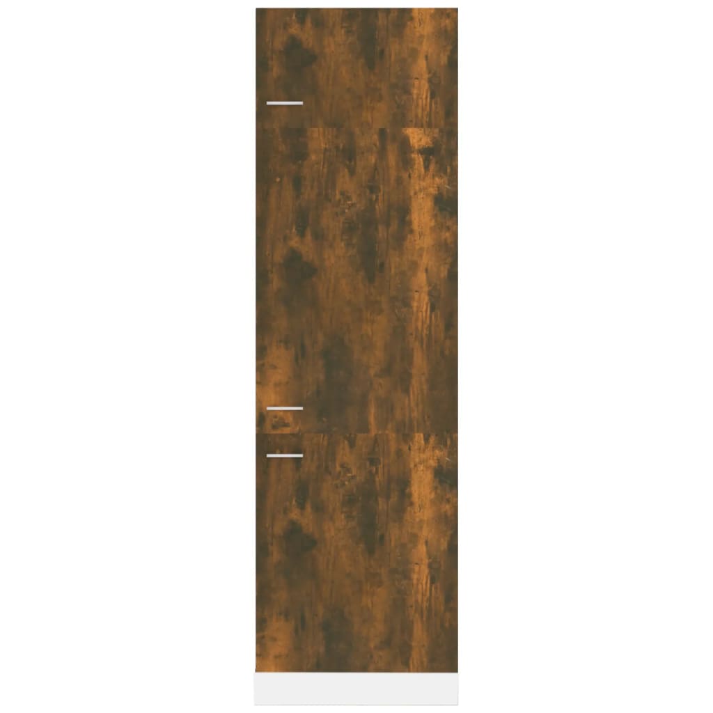 Dulap de frigider, stejar fumuriu, 60x57x207 cm, lemn prelucrat