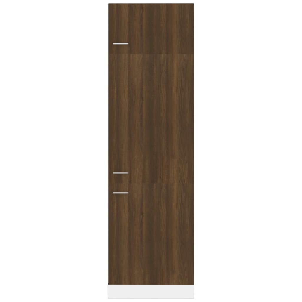 Dulap de frigider, stejar maro, 60x57x207 cm, lemn prelucrat