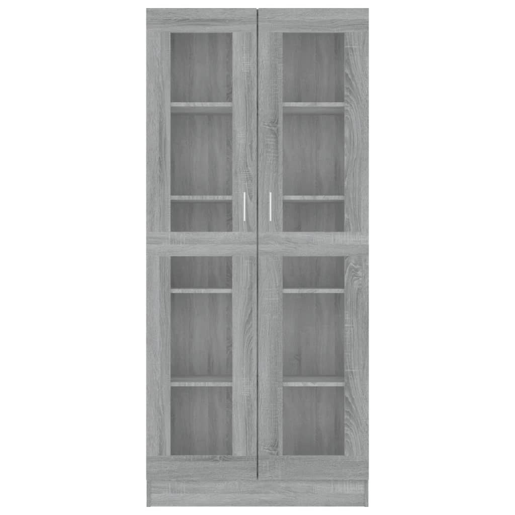 Dulap vitrină, gri sonoma, 82,5x30,5x185,5 cm, lemn prelucrat