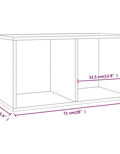 Încărcați imaginea în vizualizatorul Galerie, Cutie de depozitare viniluri, gri sonoma, 71x34x36 cm, lemn
