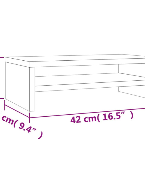 Загрузите изображение в средство просмотра галереи, Suport pentru monitor stejar fumuriu 42x24x13 cm lemn prelucrat
