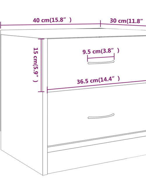 Загрузите изображение в средство просмотра галереи, Noptiere, 2 buc., sonoma gri, 40x30x40 cm, lemn prelucrat

