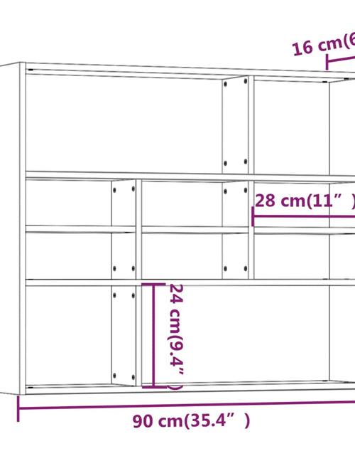Загрузите изображение в средство просмотра галереи, Raft de perete, sonoma gri, 90x16x78 cm, lemn compozit
