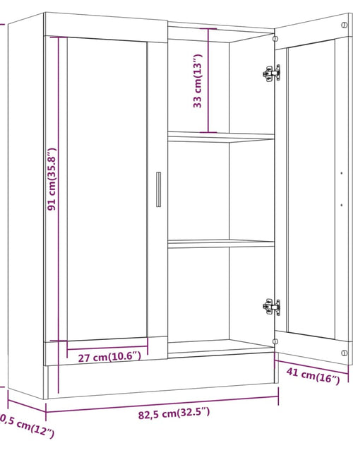 Încărcați imaginea în vizualizatorul Galerie, Dulap vitrină, gri sonoma, 82,5x30,5x115 cm, lemn prelucrat
