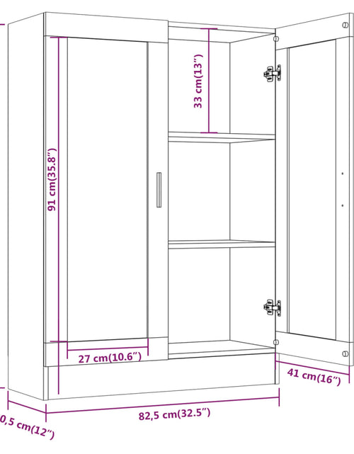 Încărcați imaginea în vizualizatorul Galerie, Dulap vitrină, stejar maro, 82,5x30,5x115 cm, lemn prelucrat
