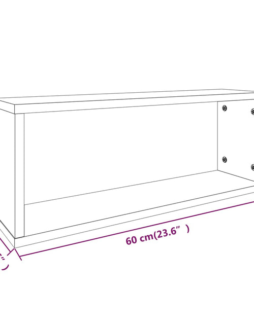 Încărcați imaginea în vizualizatorul Galerie, Rafturi de perete cub, 2 buc., stejar maro, 60x15x23 cm, lemn
