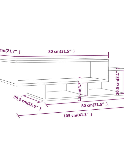 Загрузите изображение в средство просмотра галереи, Măsuță de cafea, gri sonoma, 105x55x32 cm, lemn prelucrat
