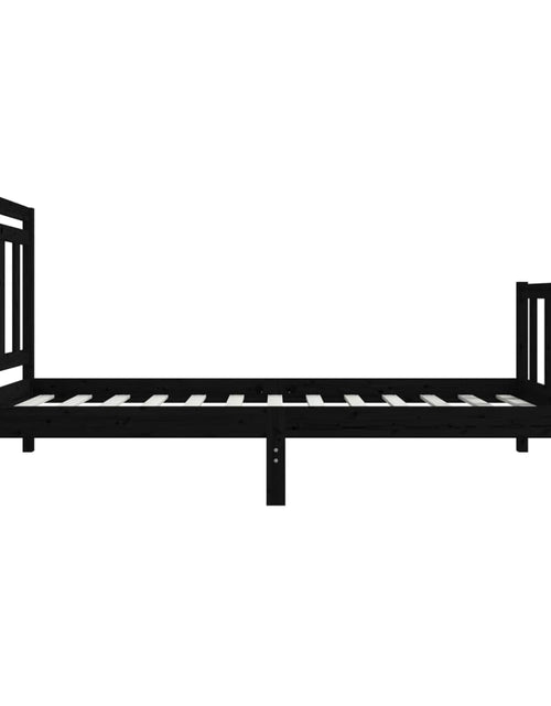 Încărcați imaginea în vizualizatorul Galerie, Cadru de pat Single, negru, 90x190 cm, lemn masiv

