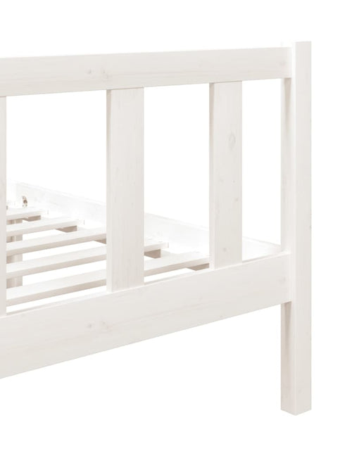 Încărcați imaginea în vizualizatorul Galerie, Cadru de pat single, alb, 90x190 cm, lemn masiv
