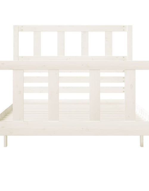 Încărcați imaginea în vizualizatorul Galerie, Cadru de pat, alb, 90x200 cm, lemn masiv
