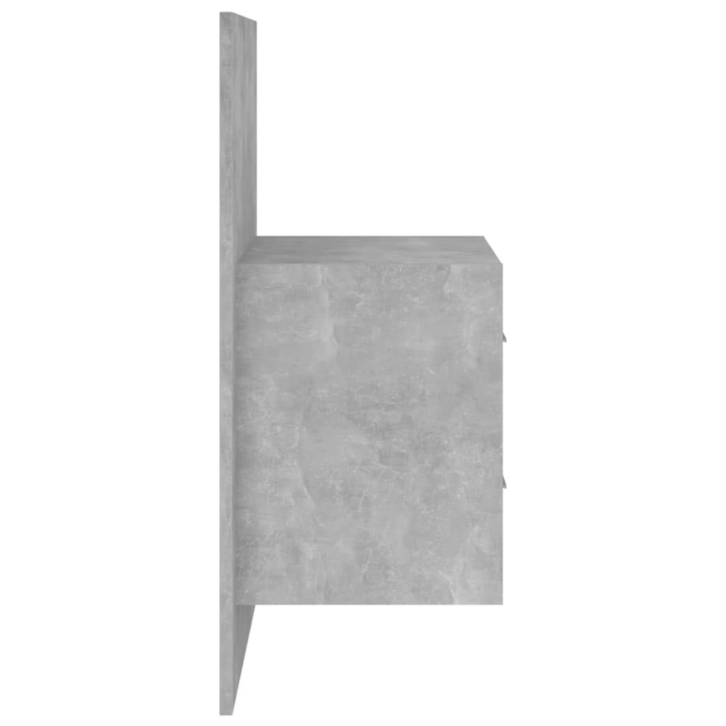 Noptiere de perete, 2 buc., gri beton