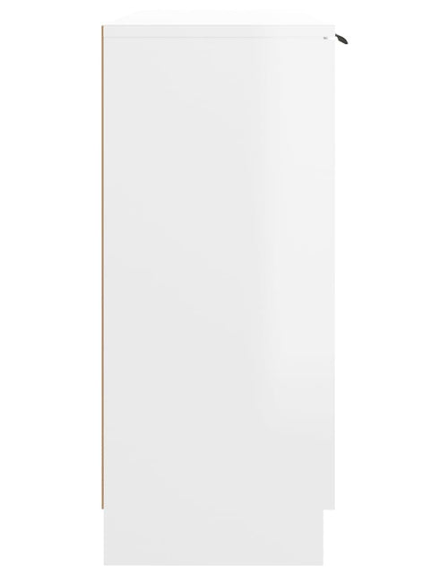 Загрузите изображение в средство просмотра галереи, Servantă, alb extralucios, 90,5x30x70 cm, lemn prelucrat
