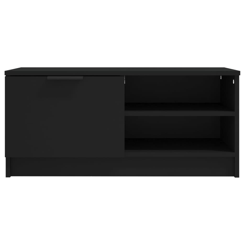 Comodă TV, 2 buc., negru, 80x35x36,5 cm, lemn prelucrat