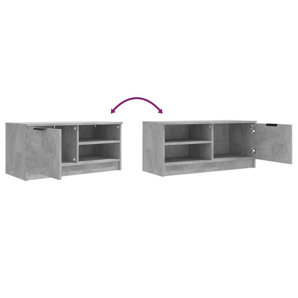 Comodă TV, 2 buc., gri beton, 80x35x36,5 cm, lemn prelucrat