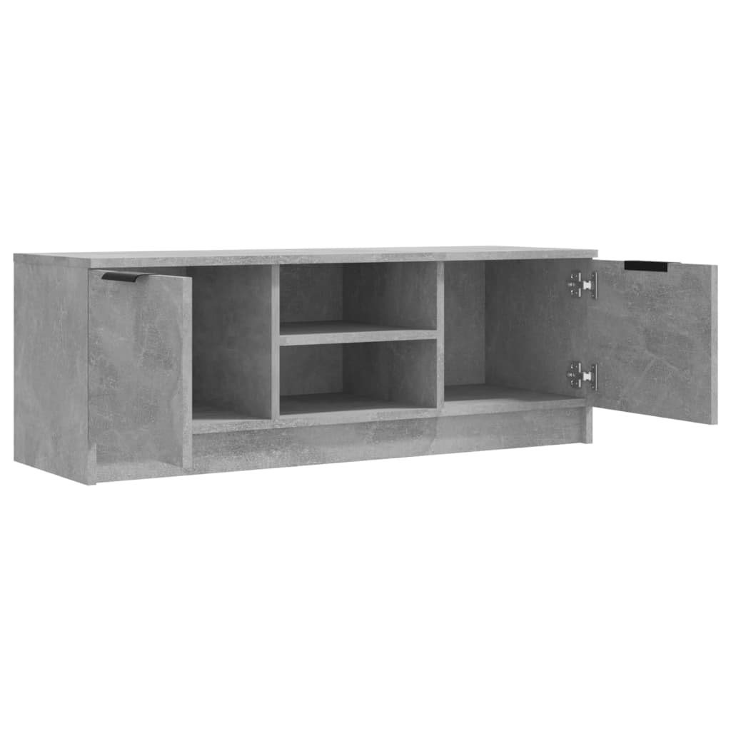 Comodă TV, gri beton, 102x35x36,5 cm, lemn prelucrat