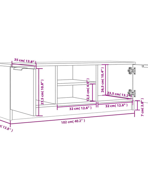 Încărcați imaginea în vizualizatorul Galerie, Comodă TV, gri beton, 102x35x36,5 cm, lemn prelucrat
