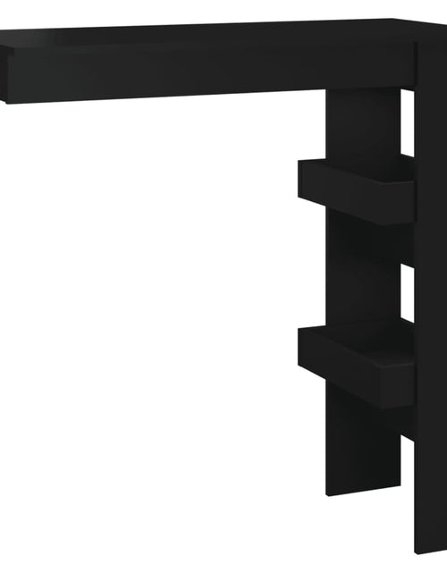 Загрузите изображение в средство просмотра галереи, Masă bar de perete, negru, 102x45x103,5 cm, lemn compozit
