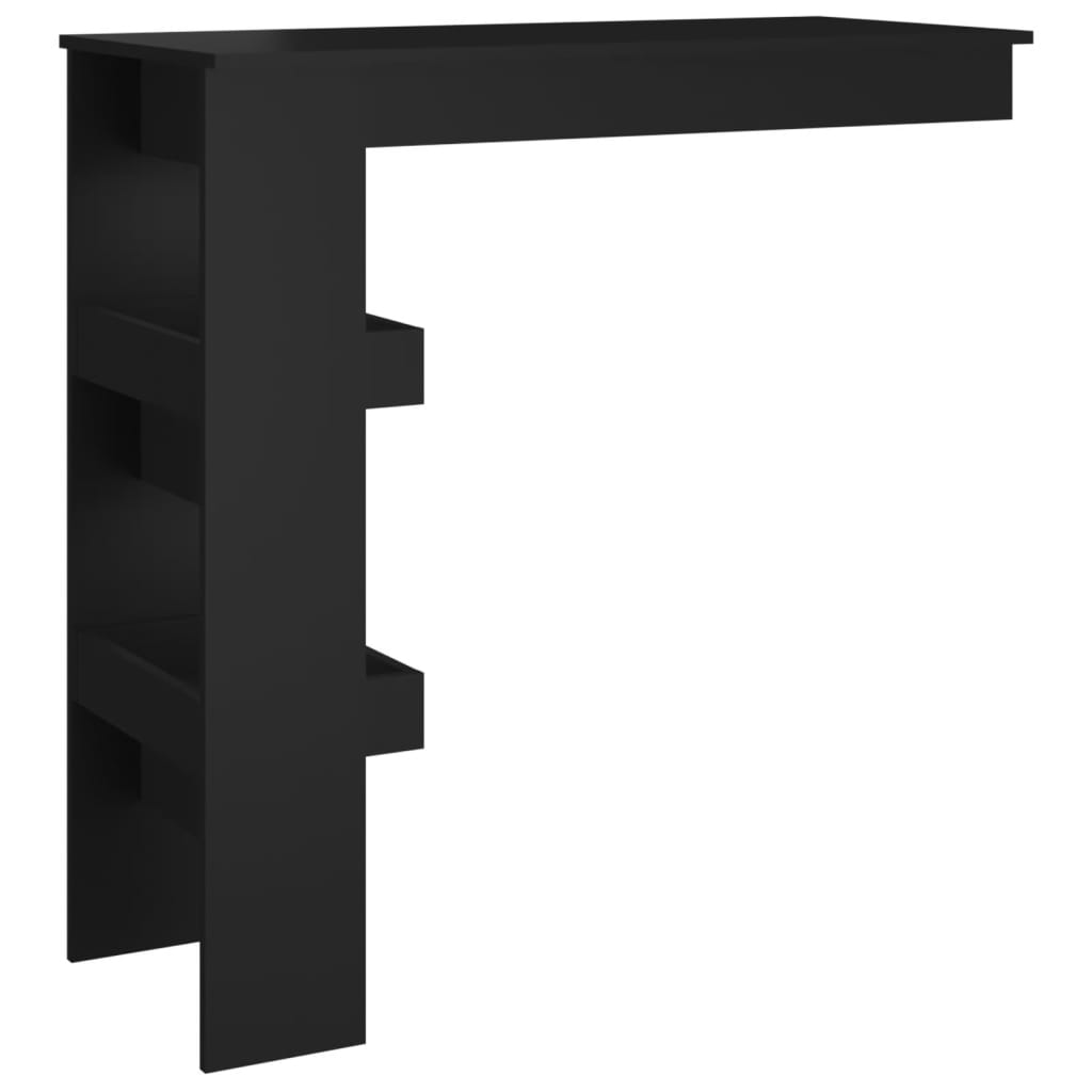Masă bar de perete, negru, 102x45x103,5 cm, lemn compozit