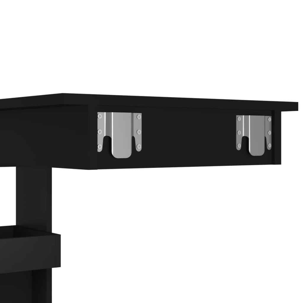 Masă bar de perete, negru, 102x45x103,5 cm, lemn compozit
