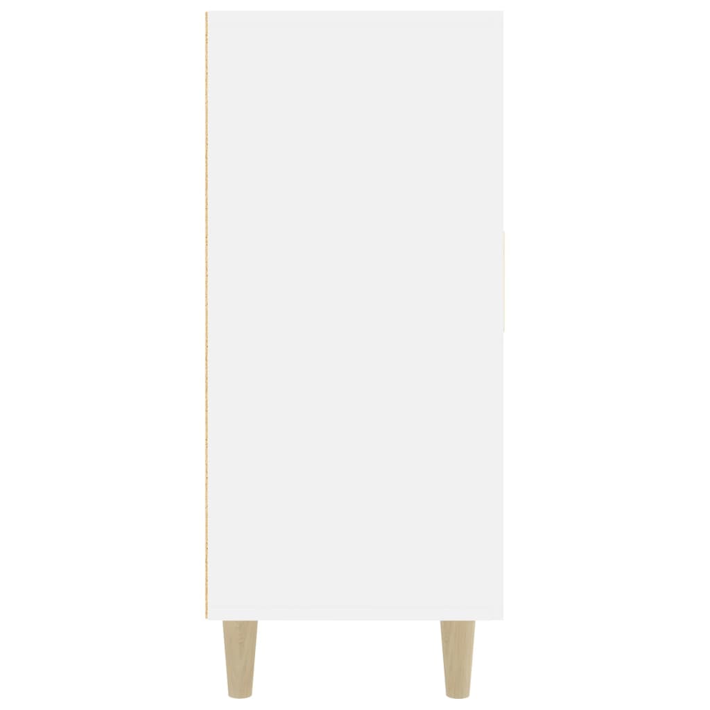 Servantă, alb extralucios, 90x34x80 cm, lemn compozit