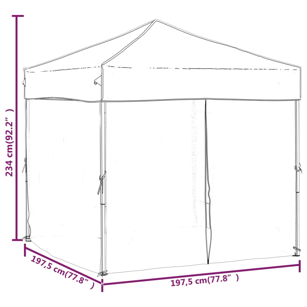 Cort pliabil pentru petrecere, pereți laterali, antracit, 2x2 m