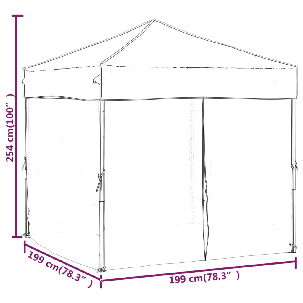 Cort pliabil pentru petrecere, pereți laterali, antracit, 2x2 m