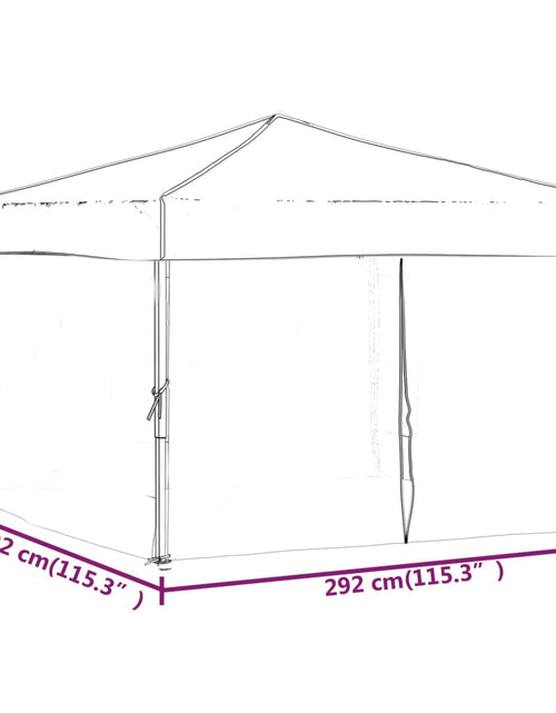 Загрузите изображение в средство просмотра галереи, Cort pliabil pentru petrecere, pereți laterali, crem, 3x3 m
