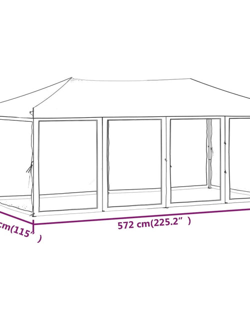 Загрузите изображение в средство просмотра галереи, Cort pliabil pentru petreceri cu pereți lateral, alb, 3x6 m
