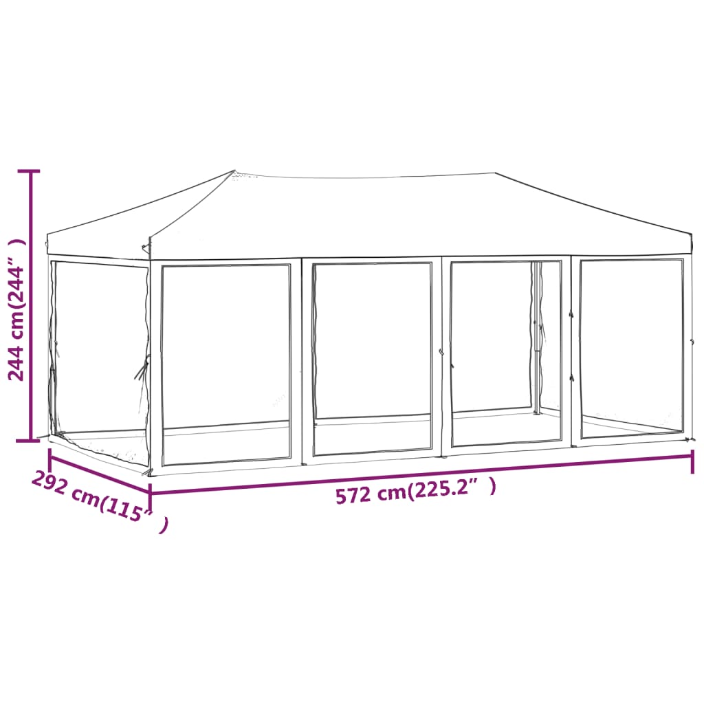 Cort pliabil pentru petrecere pereți laterali, gri taupe, 3x6 m