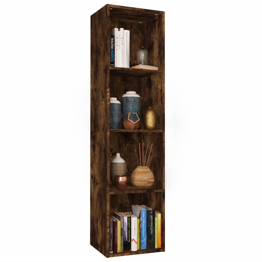 Bibliotecă/dulap TV stejar fumuriu 36x30x143 cm lemn prelucrat