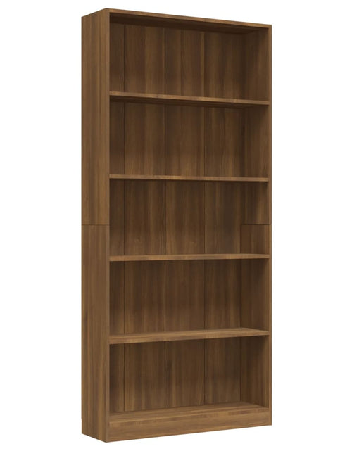 Загрузите изображение в средство просмотра галереи, Bibliotecă 5 niveluri stejar maro 80x24x175 cm lemn compozit
