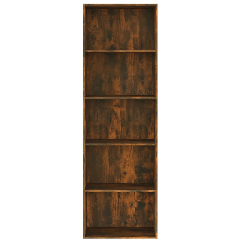 Bibliotecă 5 niveluri stejar fumuriu 60x30x189 cm lemn compozit