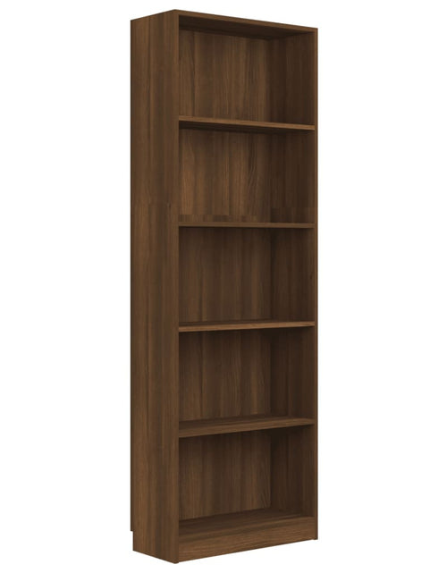 Загрузите изображение в средство просмотра галереи, Bibliotecă 5 niveluri stejar maro 60x24x175 cm lemn compozit
