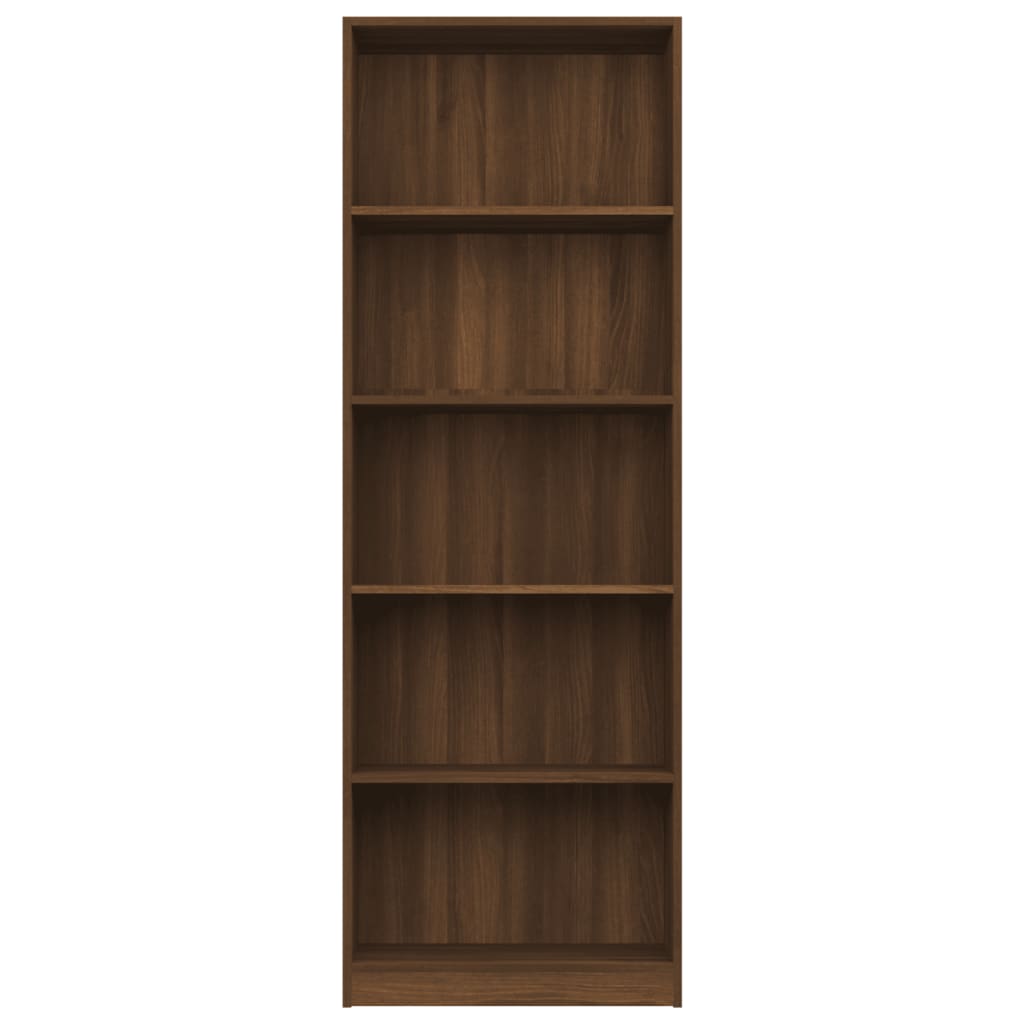 Bibliotecă 5 niveluri stejar maro 60x24x175 cm lemn compozit