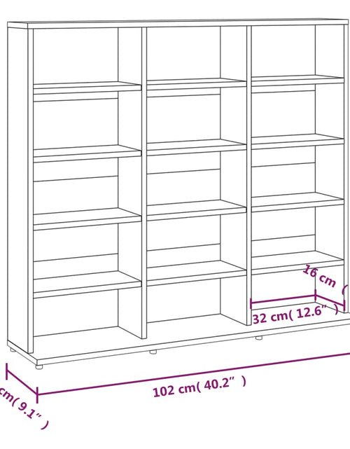 Загрузите изображение в средство просмотра галереи, Dulap CD-uri, stejar fumuriu, 102x23x89,5 cm, lemn prelucrat
