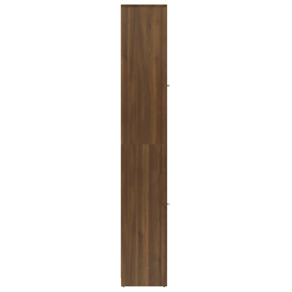 Dulap de baie, stejar maro, 30x30x183,5 cm, lemn prelucrat