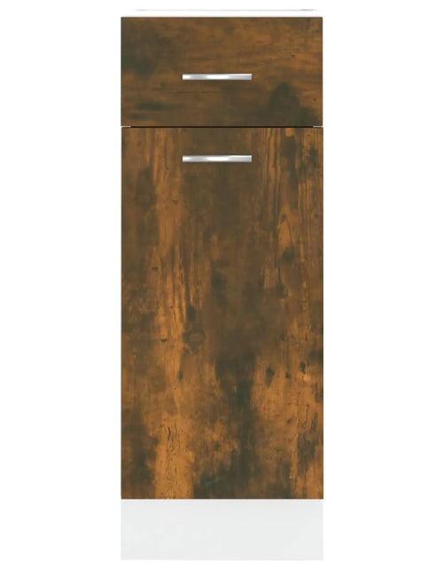 Загрузите изображение в средство просмотра галереи, Dulap inferior cu sertar, stejar fumuriu, 30x46x81,5 cm, lemn
