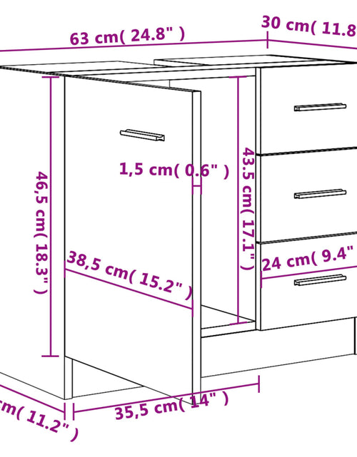 Încărcați imaginea în vizualizatorul Galerie, Dulap de chiuvetă, stejar maro, 63x30x54 cm, lemn prelucrat
