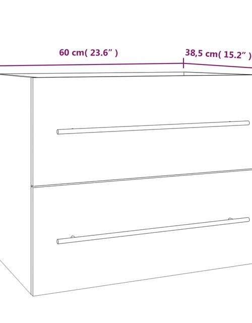 Încărcați imaginea în vizualizatorul Galerie, Dulap chiuvetă, stejar maro, 60x38,5x48 cm, lemn prelucrat
